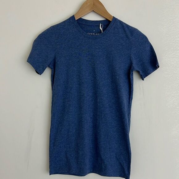 NWT Everlane The Organic Cotton Crew Tee in Heathered Blue Size XXS - Picture 3 of 11